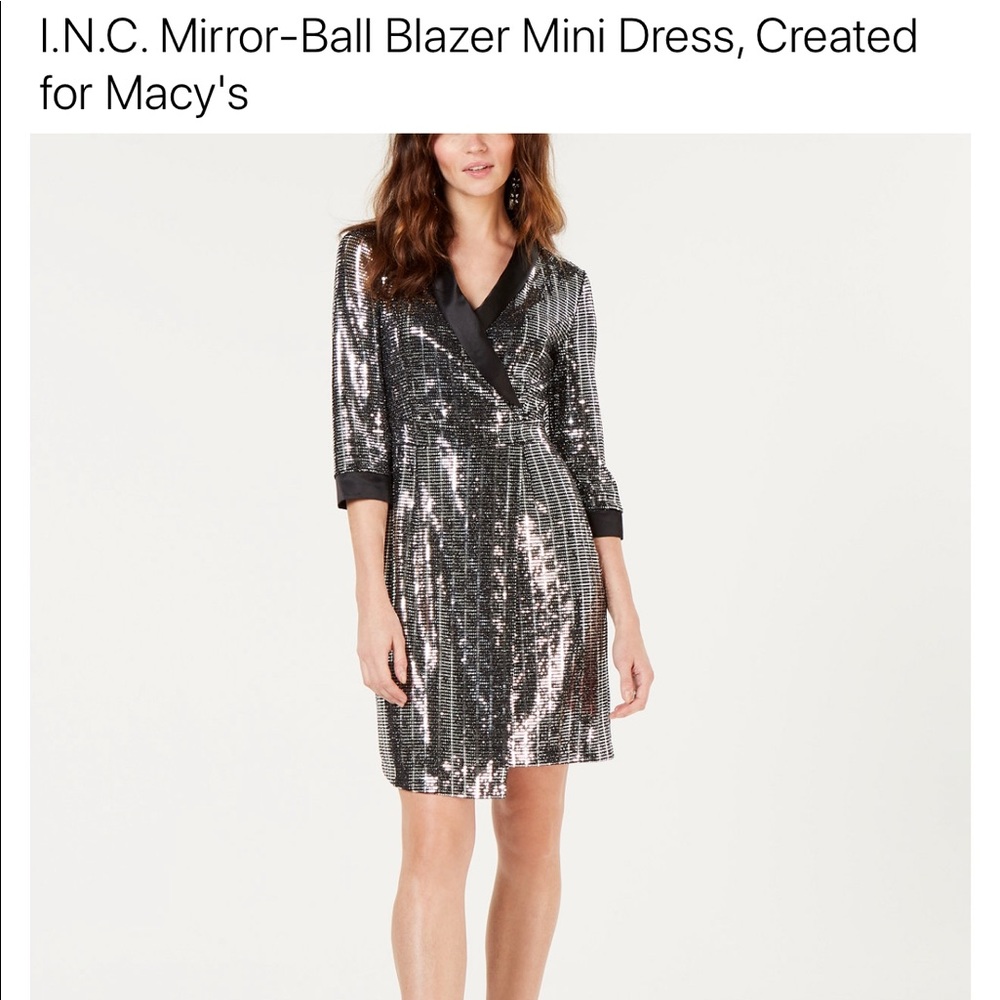 INC Mirror-Ball Blazer Mini Dress